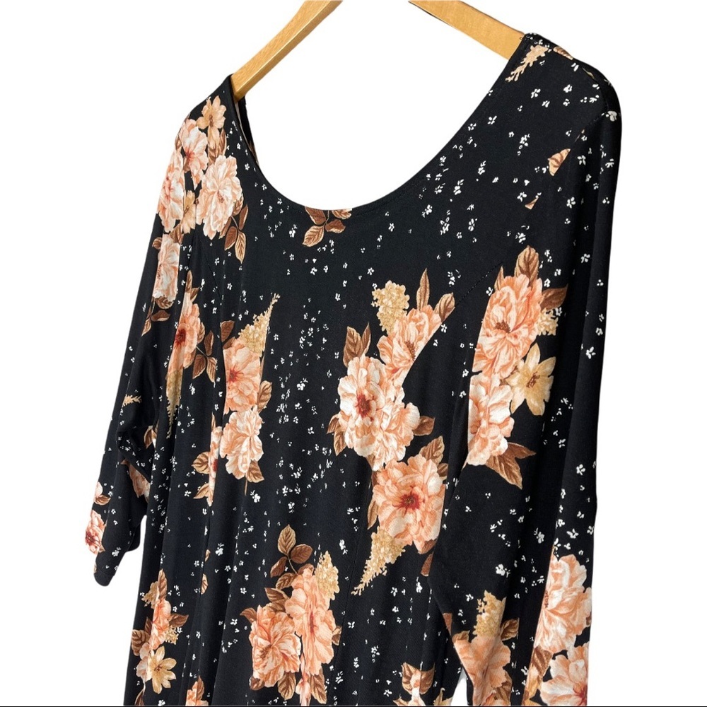 NWT Torrid Black Floral Jersey Corset Back Mini Fluted Skater Dress. Size 2X - Picture 3 of 12